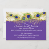 スワールモダンピーコック羽毛リハーサルディナー 招待状 (正面)