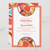 スワールモダン大理石液体ブライダルシャワー 招待状 (正面/裏面)