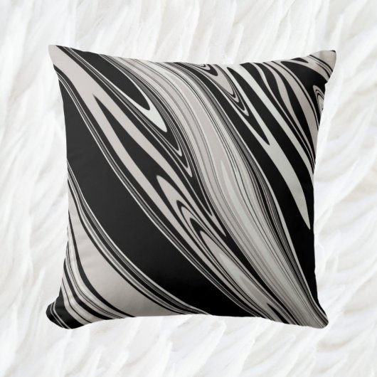 スワールモダン抽象芸術タウペブラック クッション