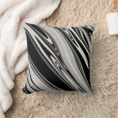 スワールモダン抽象芸術タウペブラック クッション (ブランケット)