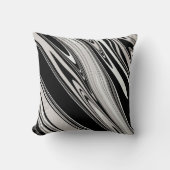 スワールモダン抽象芸術タウペブラック クッション (正面)