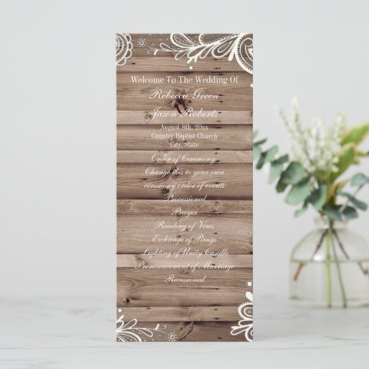 スワールレースバーンウッドカントリーウェディングプログラム プログラム (スタンド正面)