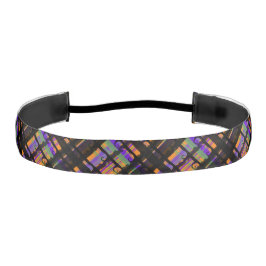 スワール不気味プレイド（ハロウィーンオレンジ） アスレチックヘッドバンド