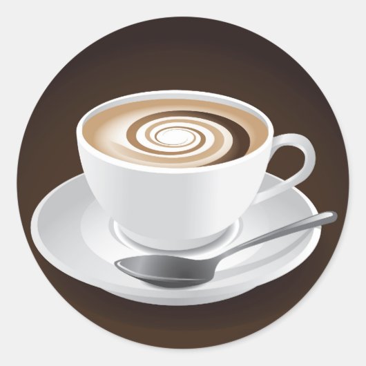 スワール付きカプチーノ ラウンドシール (正面)