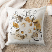 スワール付き秋の花束 クッション (ブランケット)