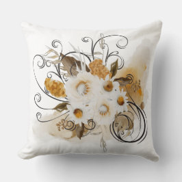 スワール付き秋の花束 クッション