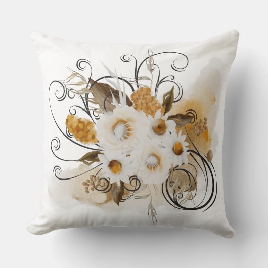 スワール付き秋の花束 クッション (正面)