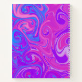 スワール大理石アー絵を描トイニシャルピンクのスケッチおもしろい ノートブック (裏面)