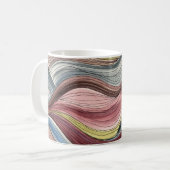 スワール手描き抽象水彩アート コーヒーマグカップ (正面左)