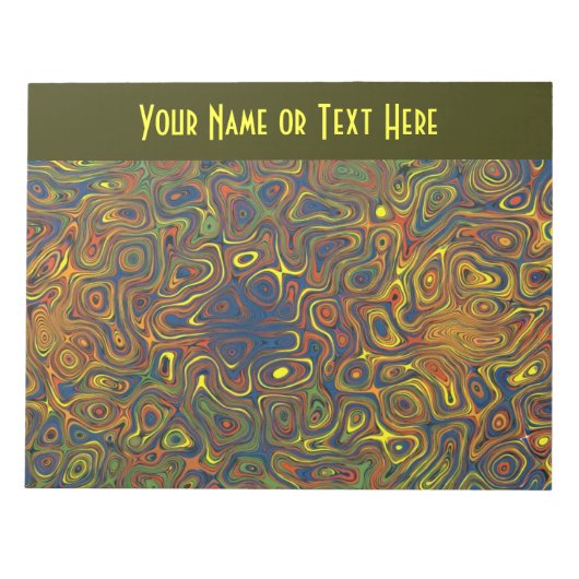 スワール熱狂するカスタマイズ可能なジョッターまたはメモ帳 ノートパッド (正面)