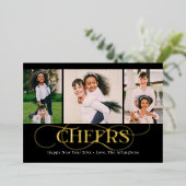 スワール箔 ハッピー・ニュー・イヤー ホリデー カード (立ち正面)