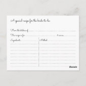 スワール華美シャルボードブライダルシャワーレシピカード ポストカード (裏面)