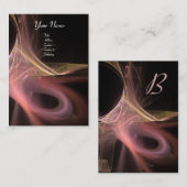 スワール2モノグラム鮮やかブラックピンクバイオレット 名刺 (正面/裏面)