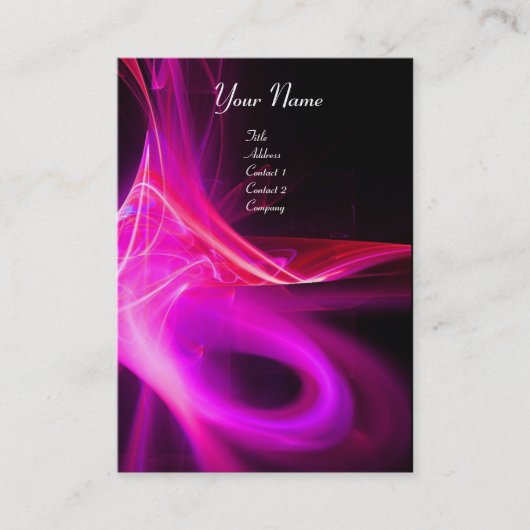 スワール2モノグラム鮮やかブラックピンクレッドバイオレット 名刺 (正面)