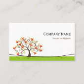 スワール・ウィムジカル・ツリー - シンプルグリーン・スタイリッシュ 名刺 (裏面)