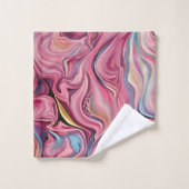 スワール&ウェーブピンク金ゴールドバスタオルのセット バスタオルセット (ウォッシュタオル)