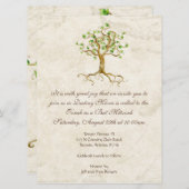 スワール ツリー ルーツの古風なバト ミツバ祭りの招待状 招待状 (正面/裏面)
