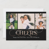 スワール ハッピー ニューイヤー フォト カード (正面)