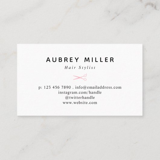 スワール&ピンクロセスかわいらし美容師 名刺 (裏面)