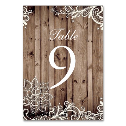 スワーレース納屋の木材の国の結婚式のテーブル番号 テーブルナンバー (正面)