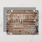スワーレース納屋の木材の国の結婚式RSVP インビテーションポストカード (正面/裏面)