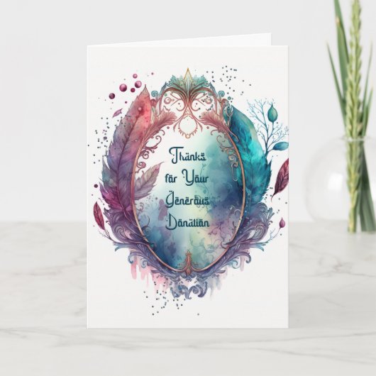 スワ感謝していール付き寄付カード用 サンキューカード (正面)