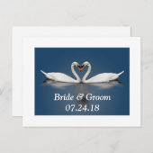 スワ結婚ーのカップルかわいらしが日付カードを保存 案内ポストカード (正面/裏面)