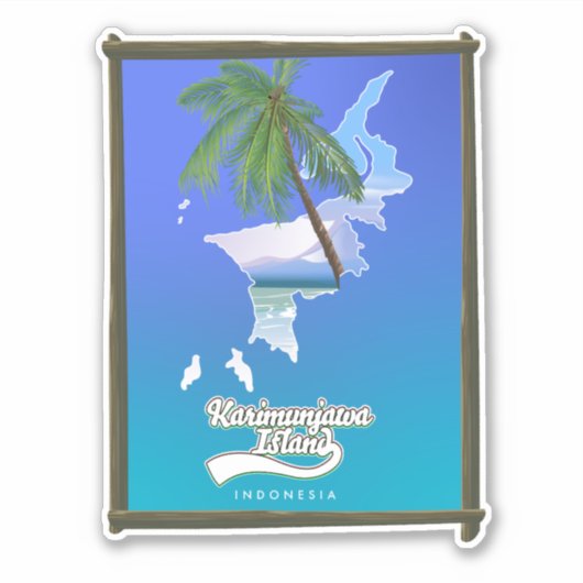 スンバ島インドネシアの旅行マップ シール (正面)