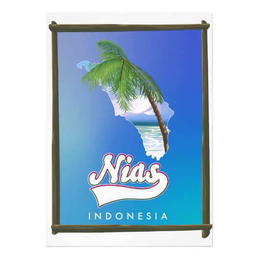 スンバ島インドネシアの旅行マップ フォトプリント            (正面)