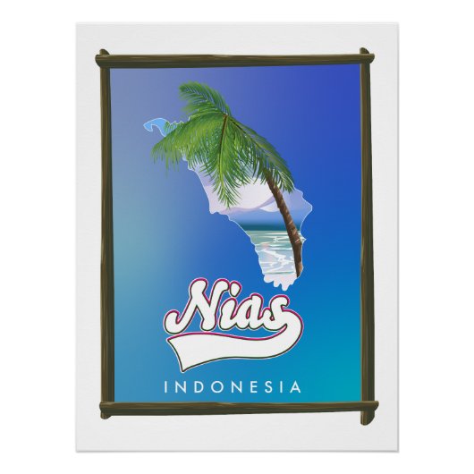 スンバ島インドネシアの旅行マップ ポスター (正面)