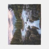 スンワプタ滝 |ジャスパー国立公園 フリースブランケット (正面)