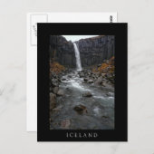 スヴァーティフォス滝、アイスランド黒のはがき ポストカード (正面/裏面)