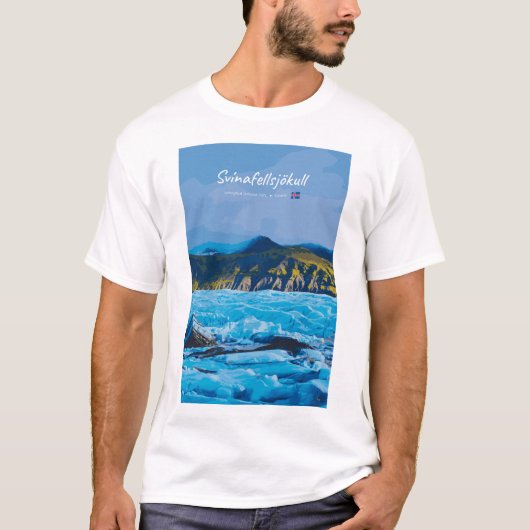 スヴィーナフェルスヨークトル、氷島 - 氷河の景色 Tシャツ (正面)