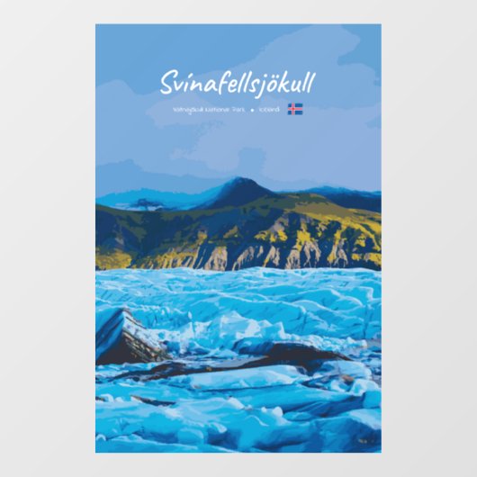 スヴィーナフェルスヨークトル、氷河の絶景 ウィンドウサイン (シート)