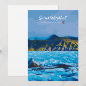 スヴィーナフェルスヨークトル、氷河の風景 招待状 (正面/裏面)