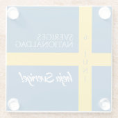 スヴェロジェスナショナルダグスウェーデン国民日国旗 ガラスコースター (裏面)