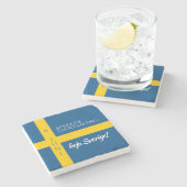 スヴェロジェスナショナルダグスウェーデン国民日国旗 ストーンコースター (横)