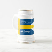 スヴェロジェスナショナルダグスウェーデン国民日国旗 ビールジョッキ (正面左)