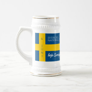 スヴェロジェスナショナルダグスウェーデン国民日国旗 ビールジョッキ