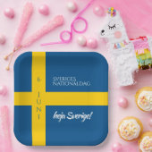 スヴェロジェスナショナルダグスウェーデン国民日国旗 ペーパープレート (パーティー)