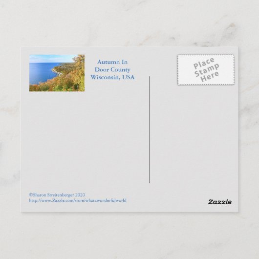 スヴェンのブラフ/ペニンシュラ・ステート・パーク/ドア・カウンティ/ウィスコンシン州 ポストカード (裏面)