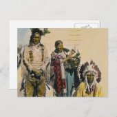 スーインディアングレーイーグルアンドファミリーステレオビュー ポストカード (正面/裏面)