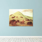 スーインディアン狩りバッファロー, 1835 (キャンバス上の油) キャンバスプリント (インサイチュ (ウッドフロア))