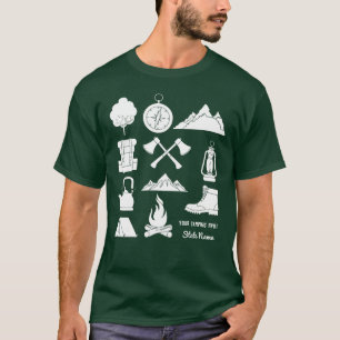 スーカスタムベニアキャンピングコラージュキャンパー Tシャツ