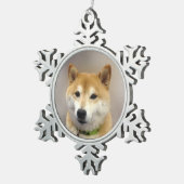 スーキ得写真テンプレート スノーフレークピューターオーナメント (右)