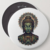 スークティ・ブッダの静かな瞑想の肖像 - 古代バイシャリー様式 缶バッジ (正面&裏面)