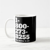 スーサイドホットライン番号 コーヒーマグカップ (左)