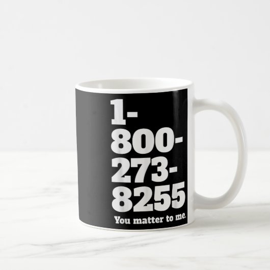 スーサイドホットライン番号 コーヒーマグカップ (右)