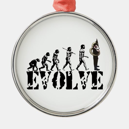 スーザフォンのテューバのテューバの進化のミュージカルの芸術 メタルオーナメント (正面)