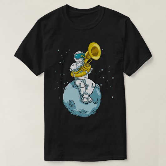 スーザフォン行進おもしろいバンド宇宙飛行士トゥバ遊 Tシャツ (デザイン正面)